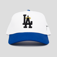 LA Halo Two-Tone Snapback Hat (WHITE/ROYAL BLUE)