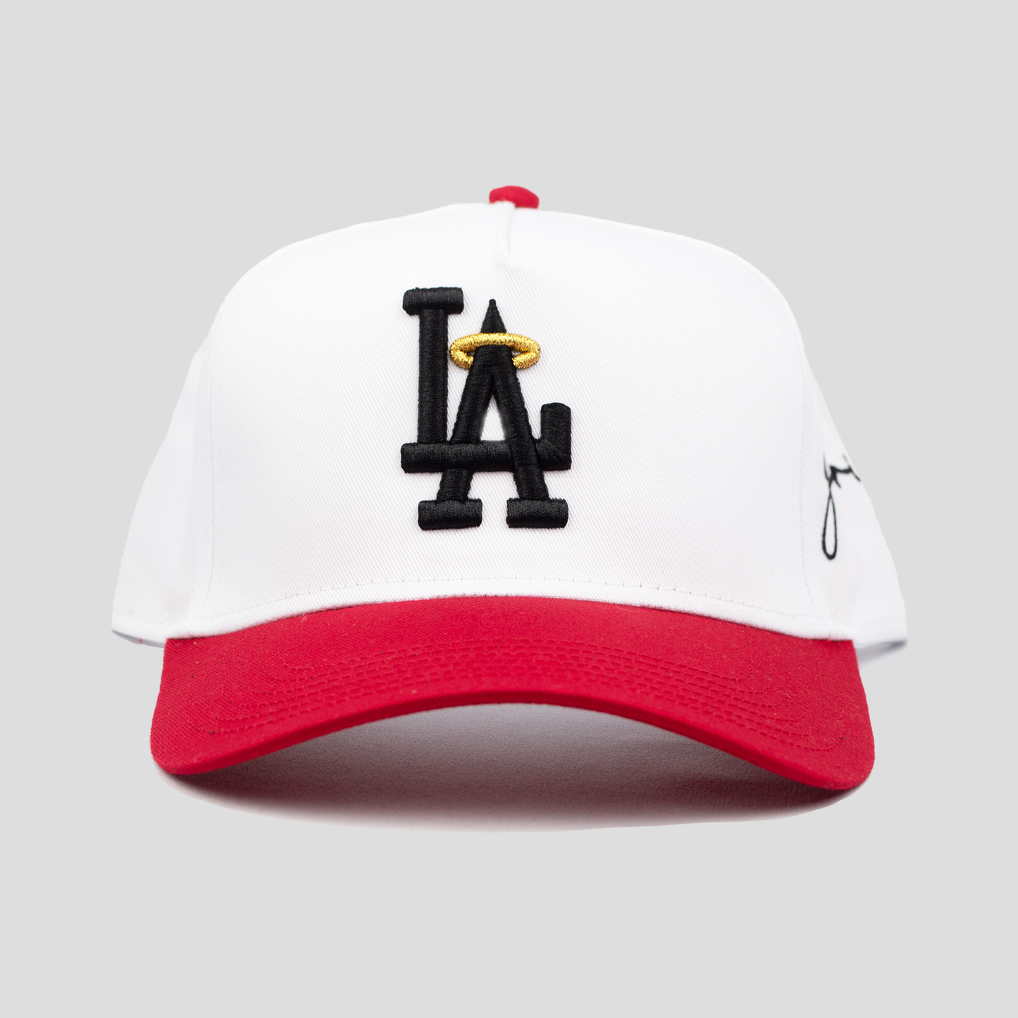 LA Halo Two-Tone Snapback Hat (WHITE/RED)