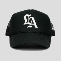 Old English LA Trucker Hat (BLACK)