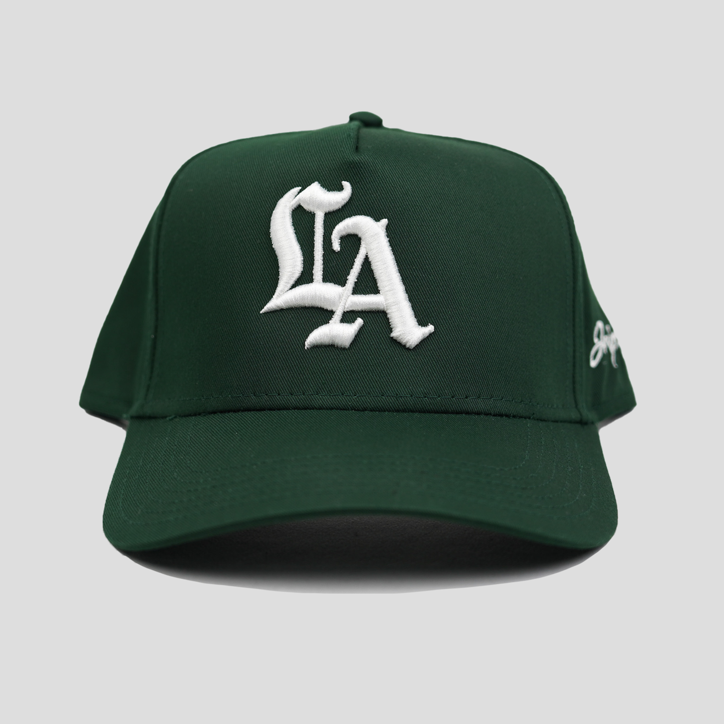 Old English LA Snapback Hat (GREEN)