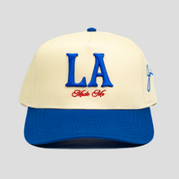 LA Made Me Snapback Hat (CREAM/BLUE)