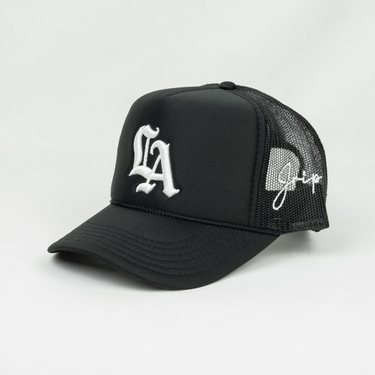 Old English LA Trucker Hat (BLACK)