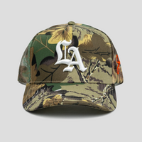 LA Old English Structured Trucker Hat (CAMO)