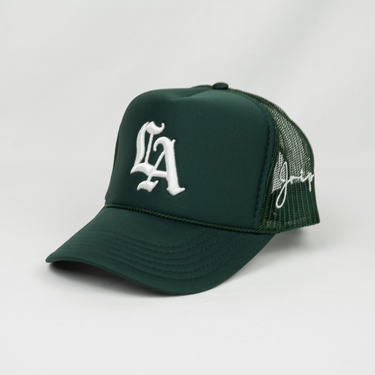 Old English LA Trucker Hat (GREEN)