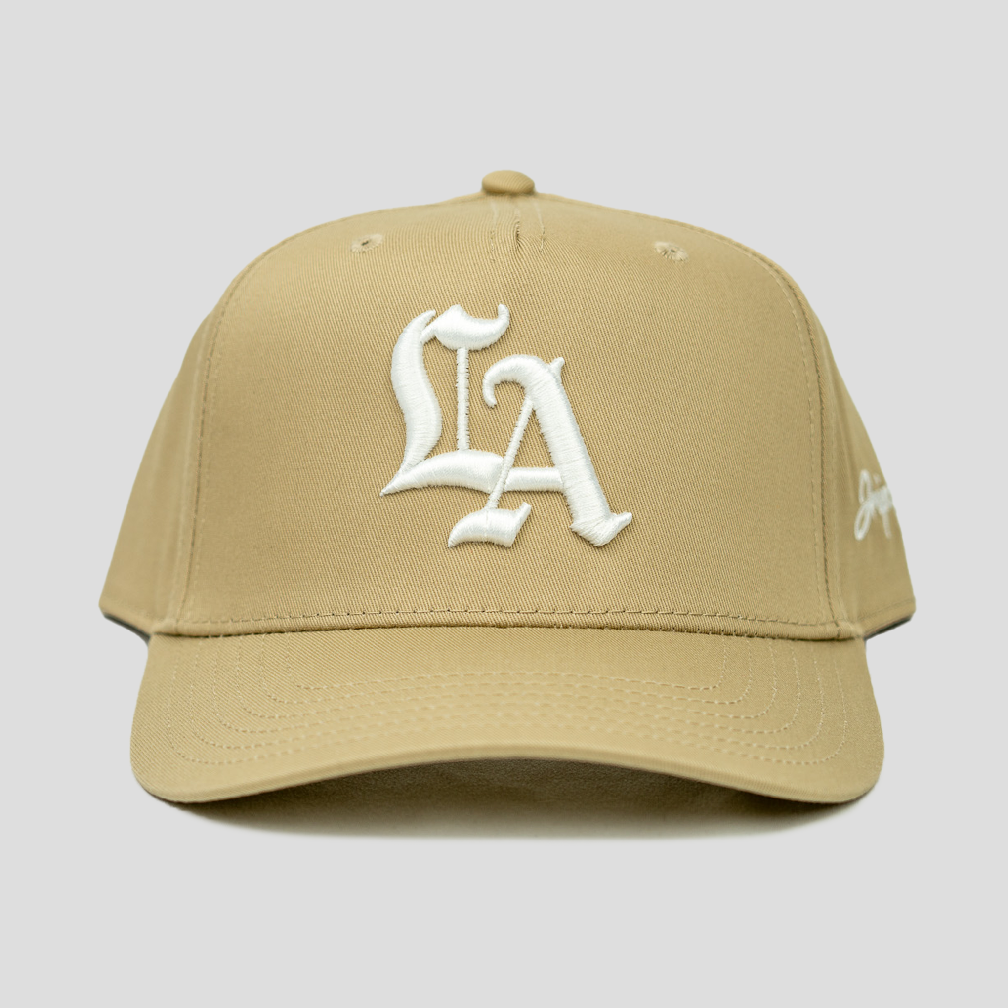 Old English LA Snapback Hat (KHAKI)