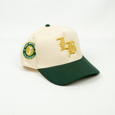 Jrip x LB Snapback Hat (CREAM/GREEN/GOLD)