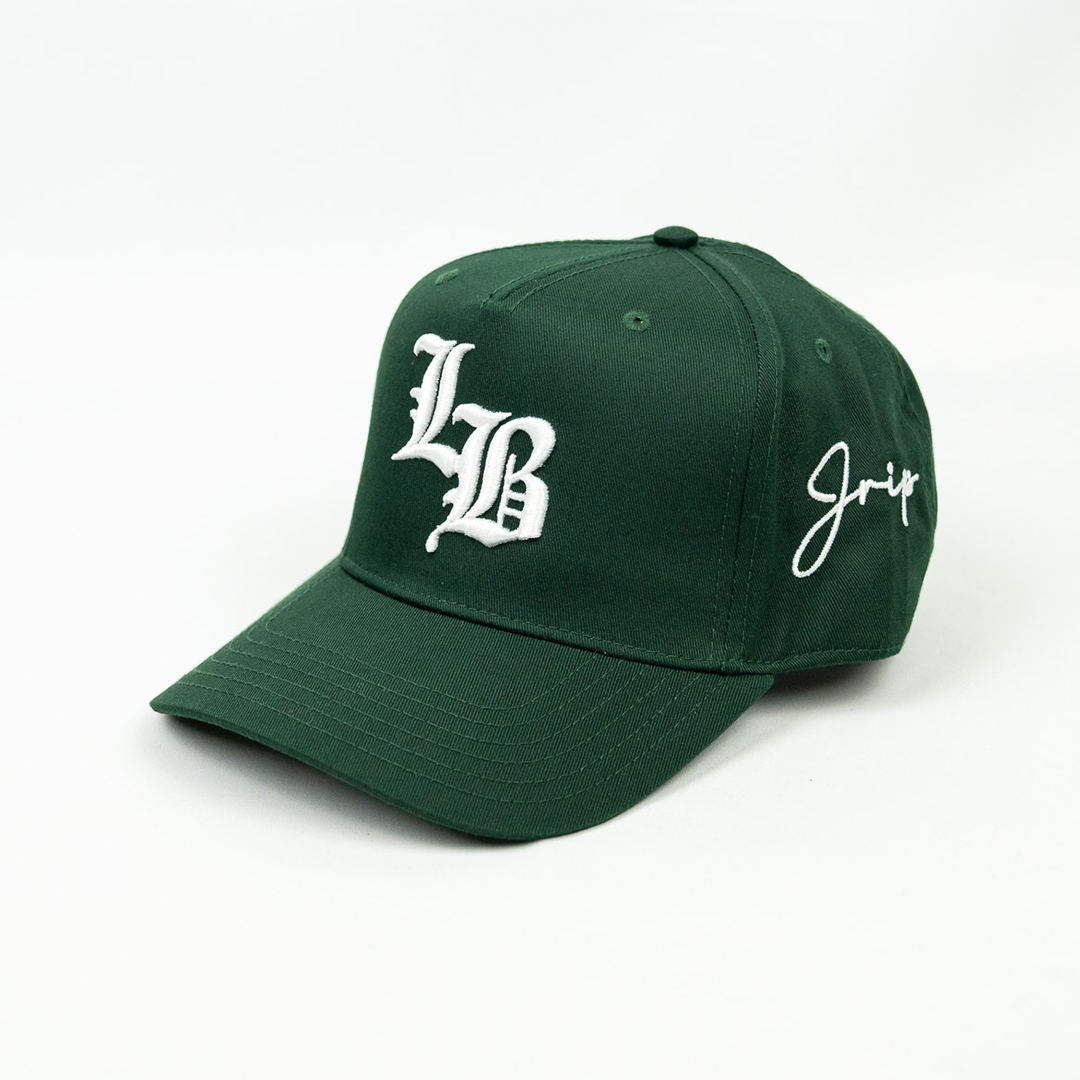 Jrip x LB Snapback Hat (DARK GREEN/WHITE)