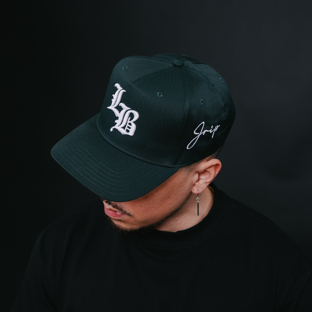 Jrip x LB Snapback Hat (DARK GREEN/WHITE)