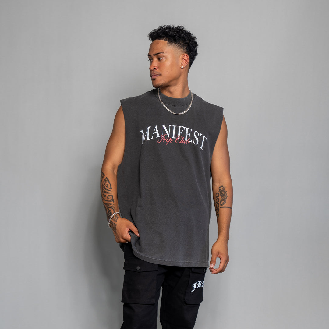 Manifest Muscle Tee (VINTAGE BLACK)