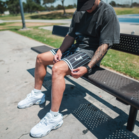 J Pinstripe Mesh Shorts (BLACK)