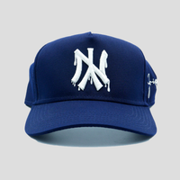 NY Dripping Snapback Hat (NAVY)
