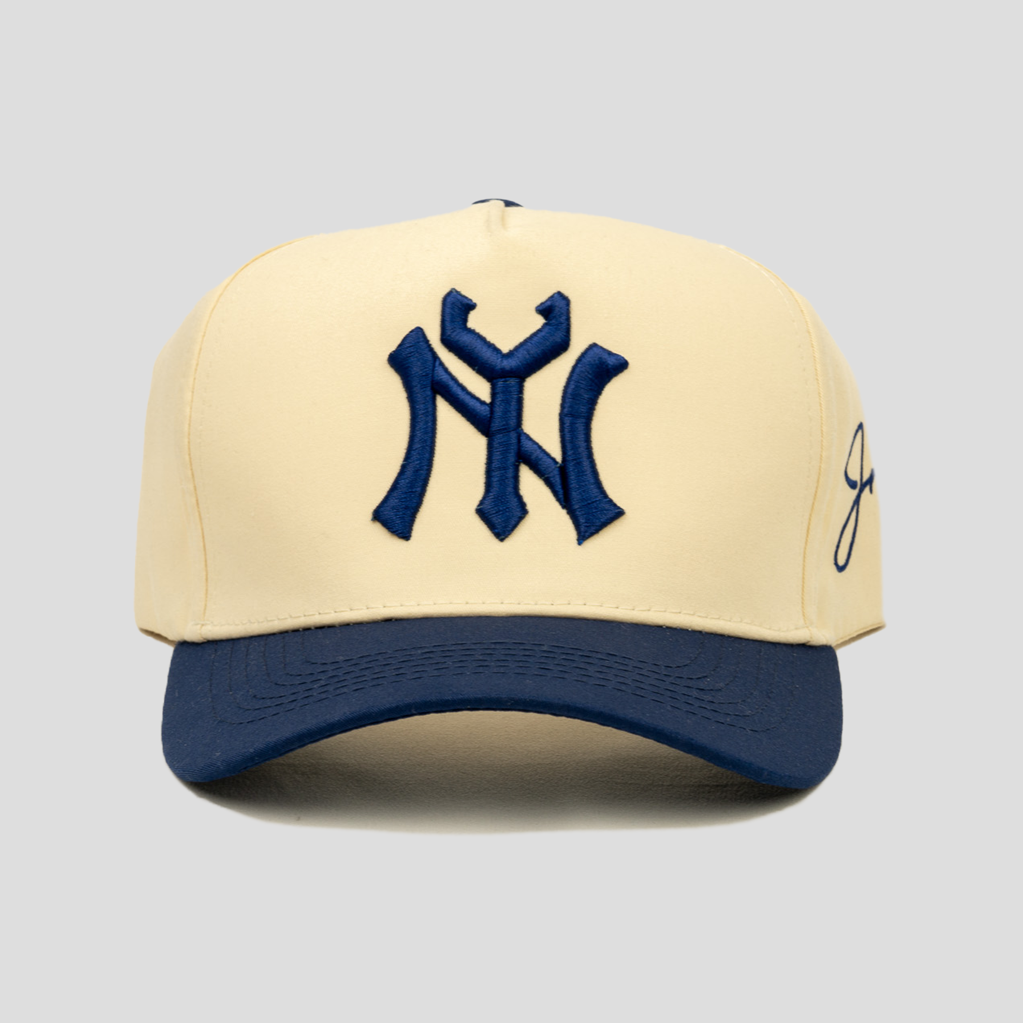 NY Snapback Hat (CREAM/NAVY)