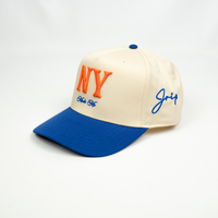 NY Made Me Snapback Hat (CREAM/BLUE)