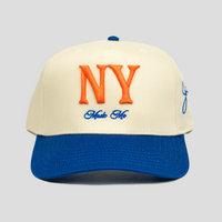 NY Made Me Snapback Hat (CREAM/BLUE)