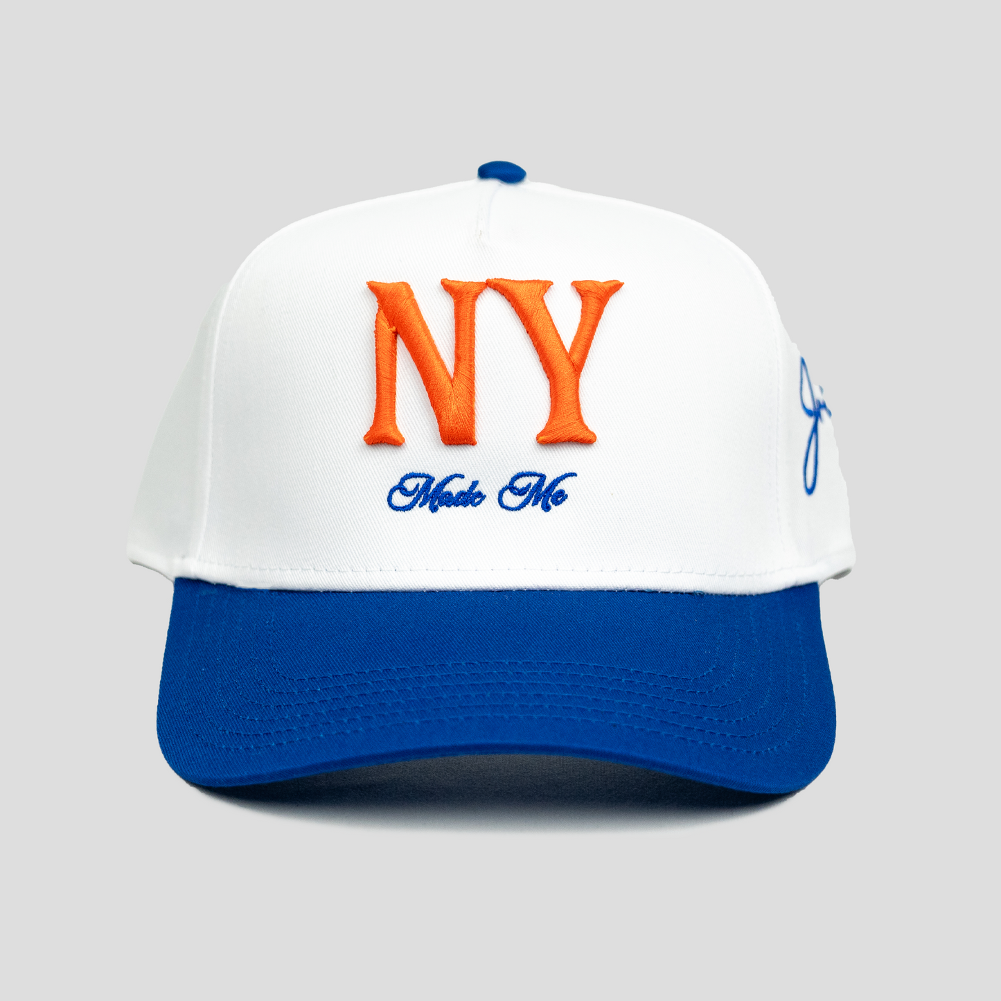 NY Made Me Snapback Hat (WHITE/BLUE)