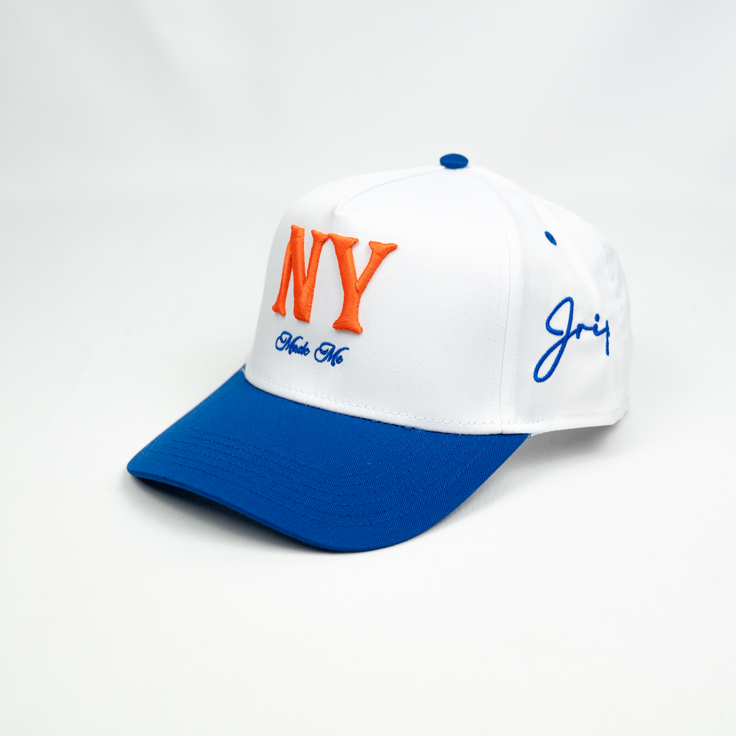 NY Made Me Snapback Hat (WHITE/BLUE)