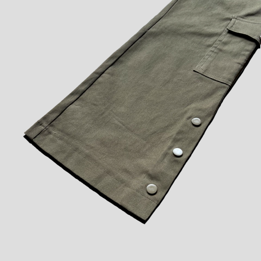 Jrip Button Snap Cargo Pants (OLIVE GREEN)