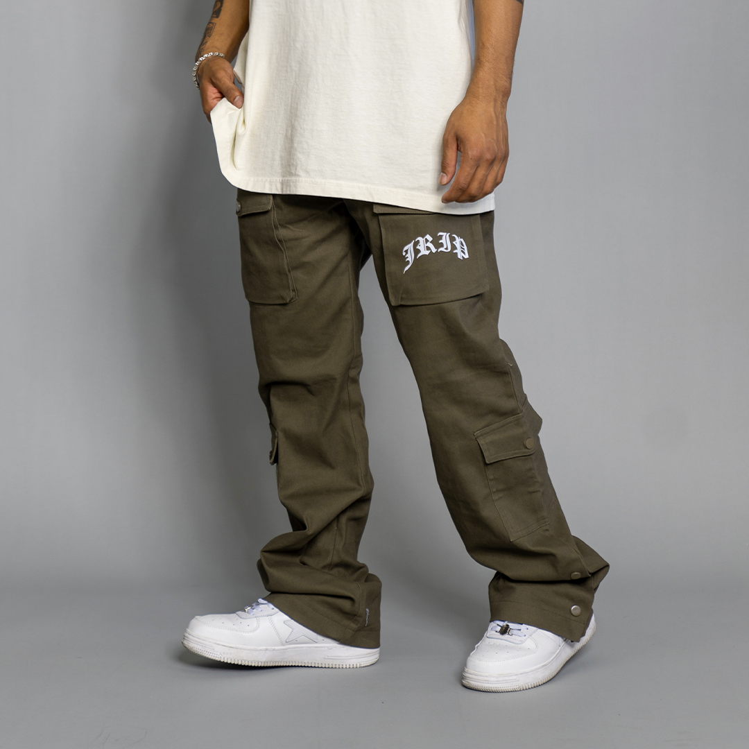 Jrip Button Snap Cargo Pants (OLIVE GREEN)