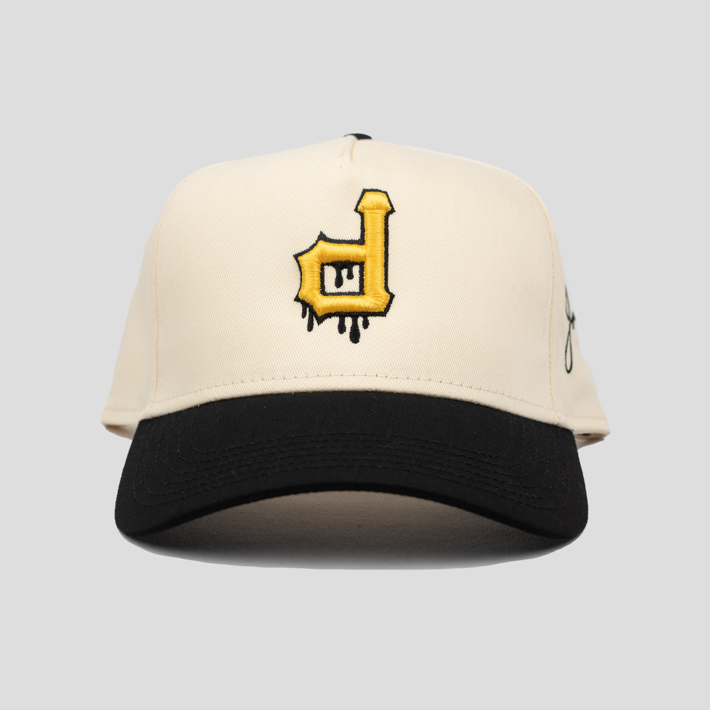 P Dripping Snapback Hat (CREAM/BLACK)