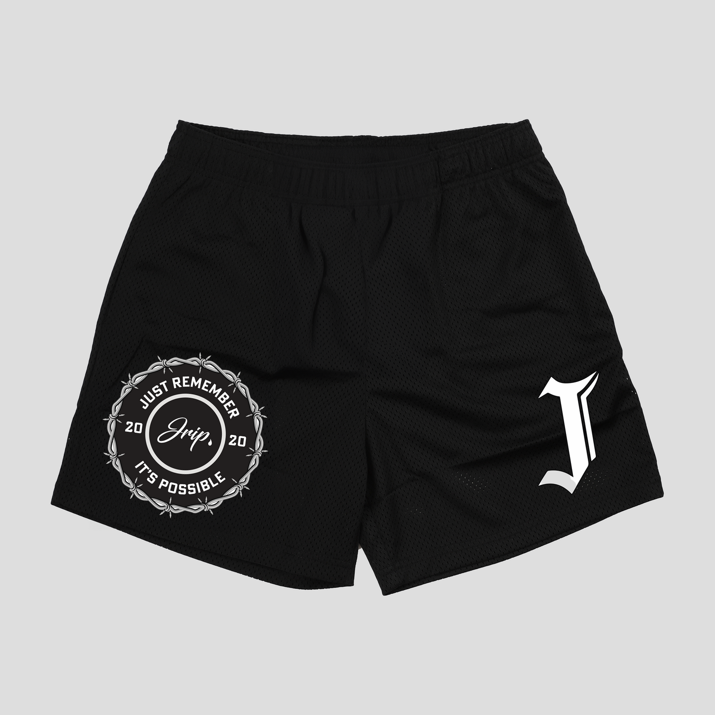 J Logo Mesh Shorts (BLACK)
