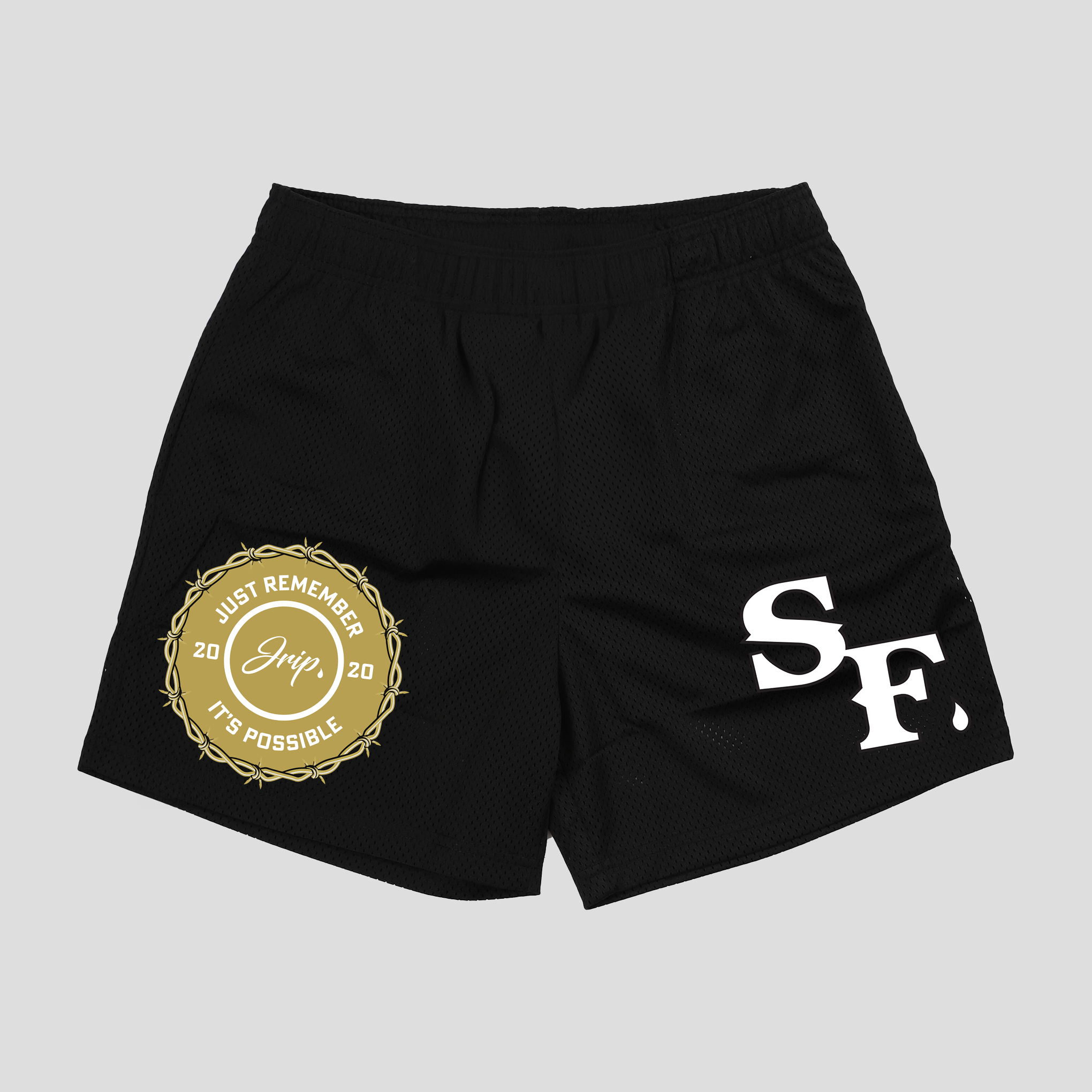 SF DRIP MESH SHORTS (BLACK) – JRIP LA