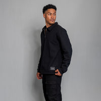 Quarter Zip Polo Long Sleeve (BLACK)