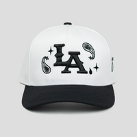 LA Paisley Snapback Hat (WHITE/BLACK)