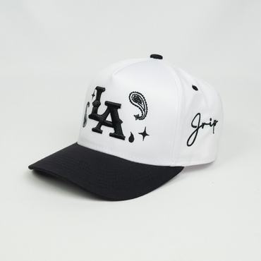 LA Paisley Snapback Hat (WHITE/BLACK)