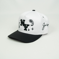 NY Paisley Snapback Hat (WHITE/BLACK)