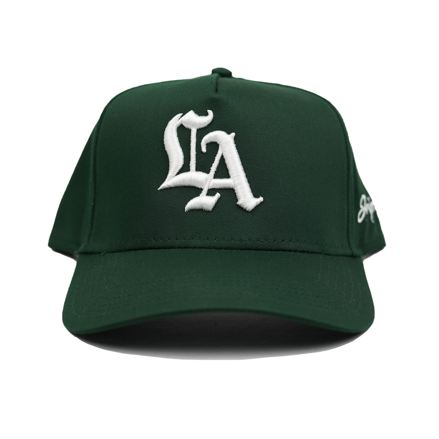 Old English LA Snapback Hat (GREEN)