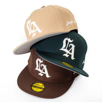 OLD ENGLISH LA FITTED HAT (BROWN)