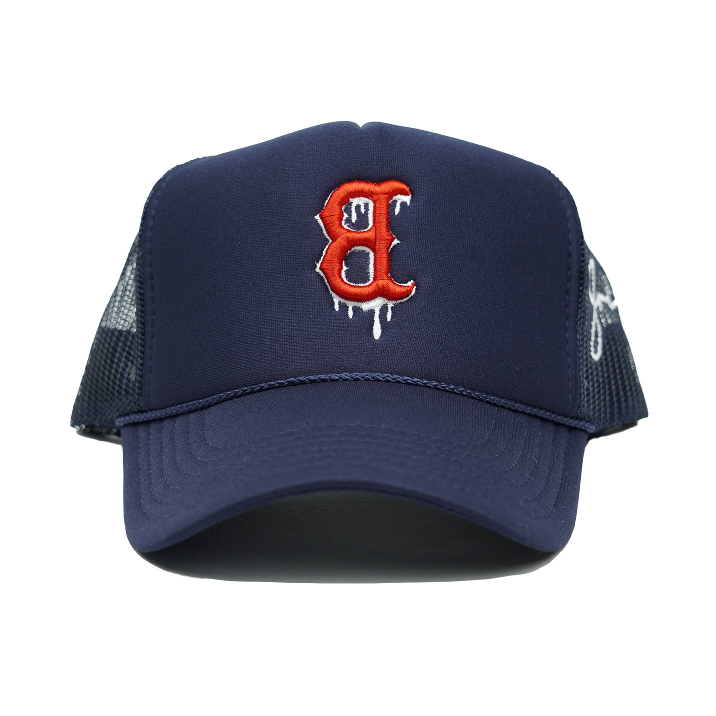 Boston Dripping Trucker Hat (NAVY)
