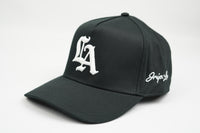 Old English LA Snapback Hat (BLACK)