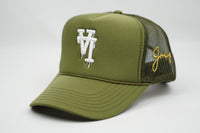 LA Dripping Trucker Hat (OLIVE GREEN)