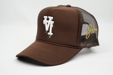 LA Dripping Trucker Hat (BROWN)