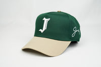 "J" Signature Snapback Hat (GREEN/KHAKI)