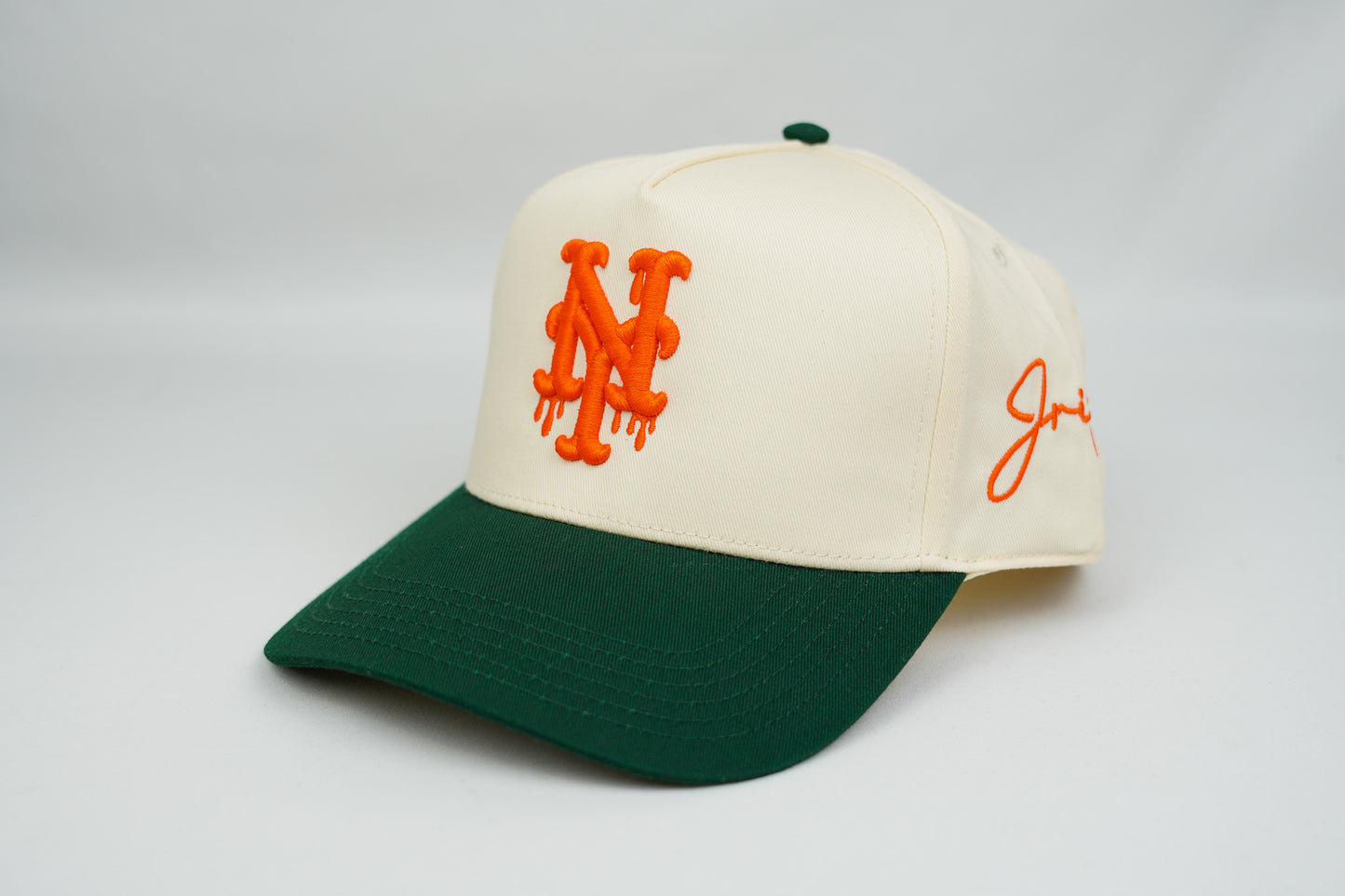 NY Dripping Snapback Hat (CREAM/GREEN)