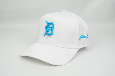 Detroit Dripping v2 Snapback Hat (WHITE)