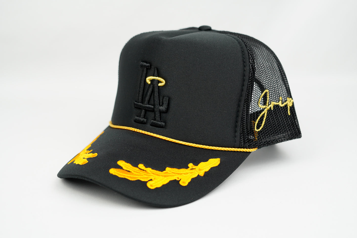 LA Halo Trucker Hat (BLACK/GOLD)