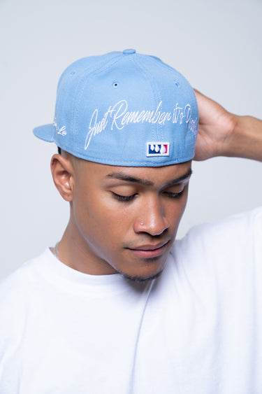 OLD ENGLISH LA FITTED HAT (LIGHT BLUE)