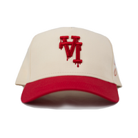 LA Dripping Snapback Hat (CREAM/RED)