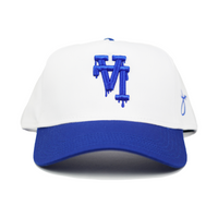 LA Dripping Snapback Hat (WHITE/ROYAL BLUE)