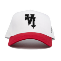 LA Dripping Snapback Hat (WHITE/RED)