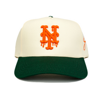 NY Dripping Snapback Hat (CREAM/GREEN)