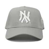 NY Dripping Snapback Hat (GREY)