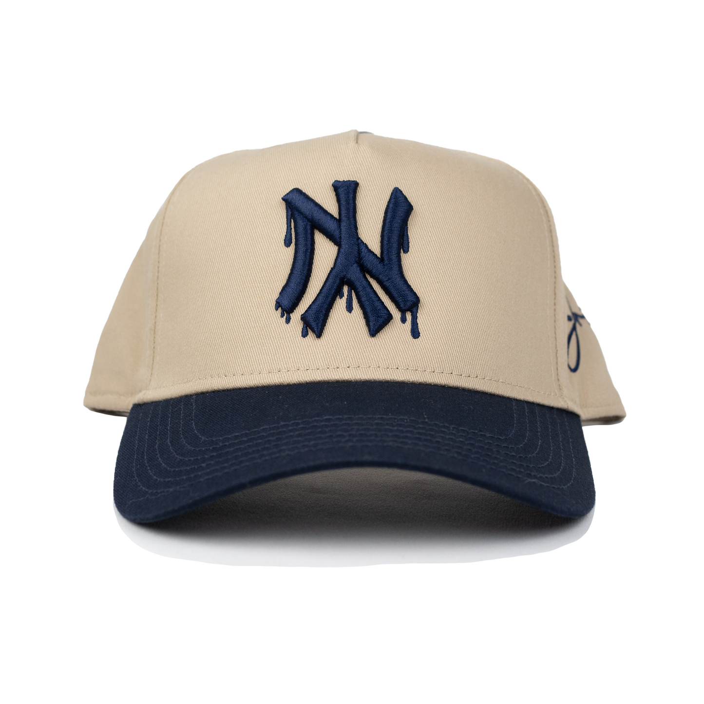 NY Dripping Snapback Hat (KHAKI/NAVY)