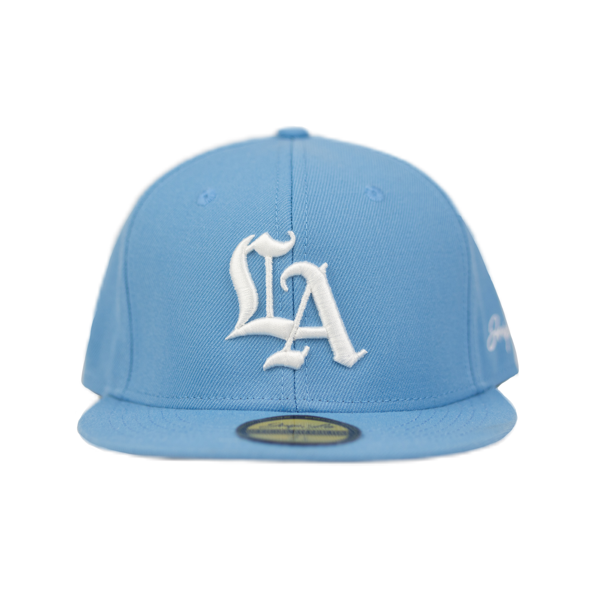 OLD ENGLISH LA FITTED HAT (LIGHT BLUE)