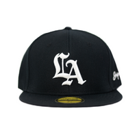 OLD ENGLISH LA FITTED HAT (BLACK)