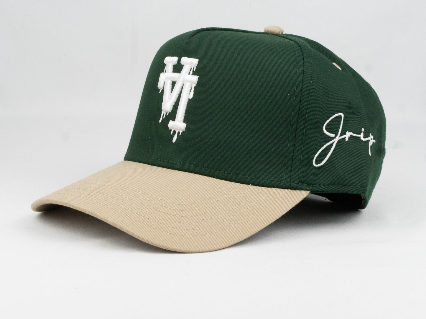 LA Dripping Snapback Hat (GREEN/KHAKI)