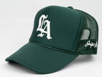 Old English LA Trucker Hat (GREEN)